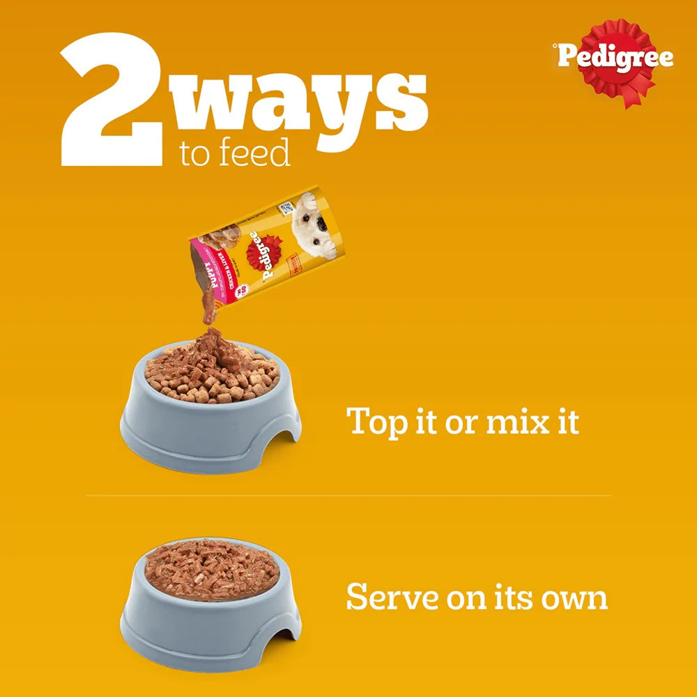 Pedigree Chicken and Liver Chunks in Gravy Puppy Dog Wet Food (130g)