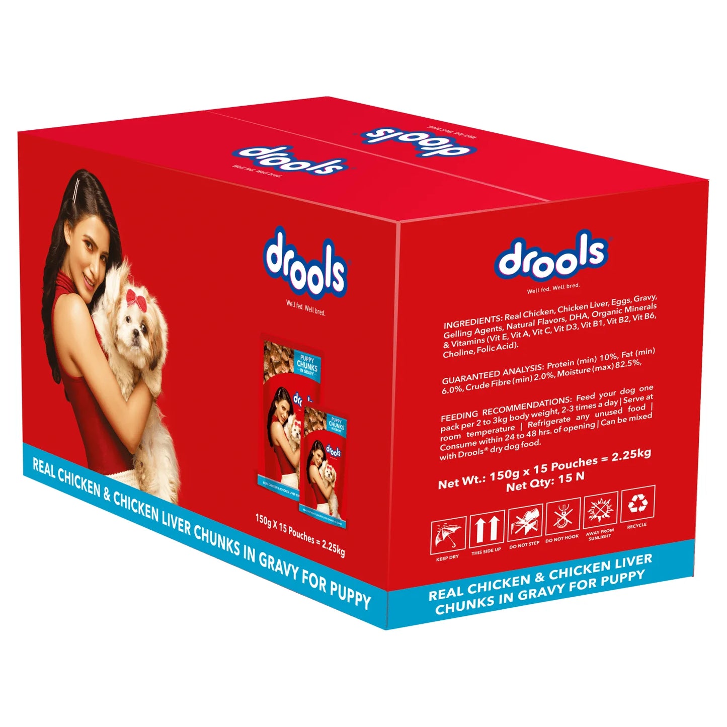 Drools Real Chicken & Chicken Liver Chunks in Gravy Puppy Dog Wet Food (Agra)
