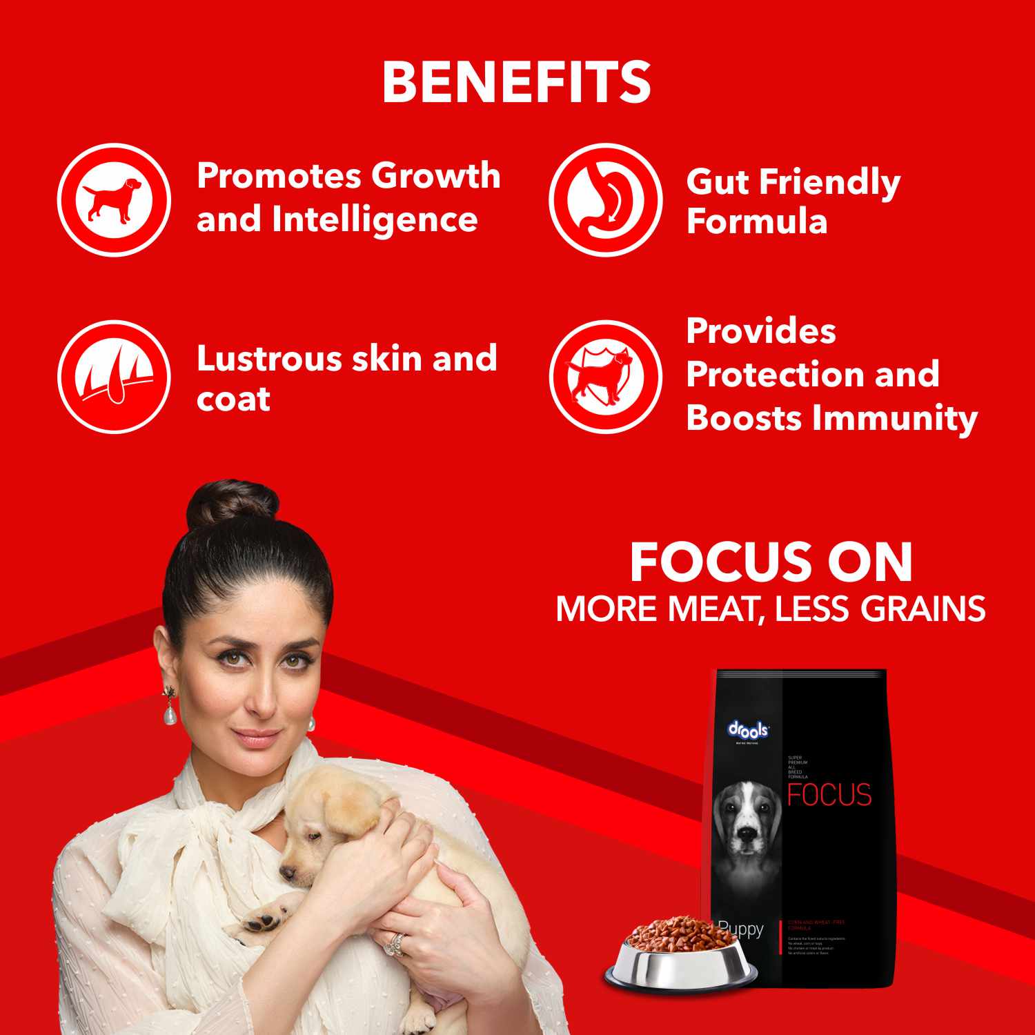 Drools Focus Puppy Dog Food – Super Premium, Corn & Wheat Free