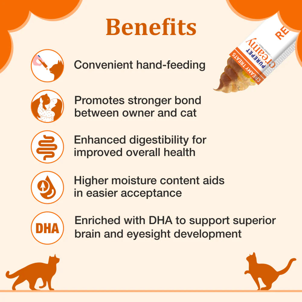 Purepet Real Chicken Creamy Treats For Cats 375gm