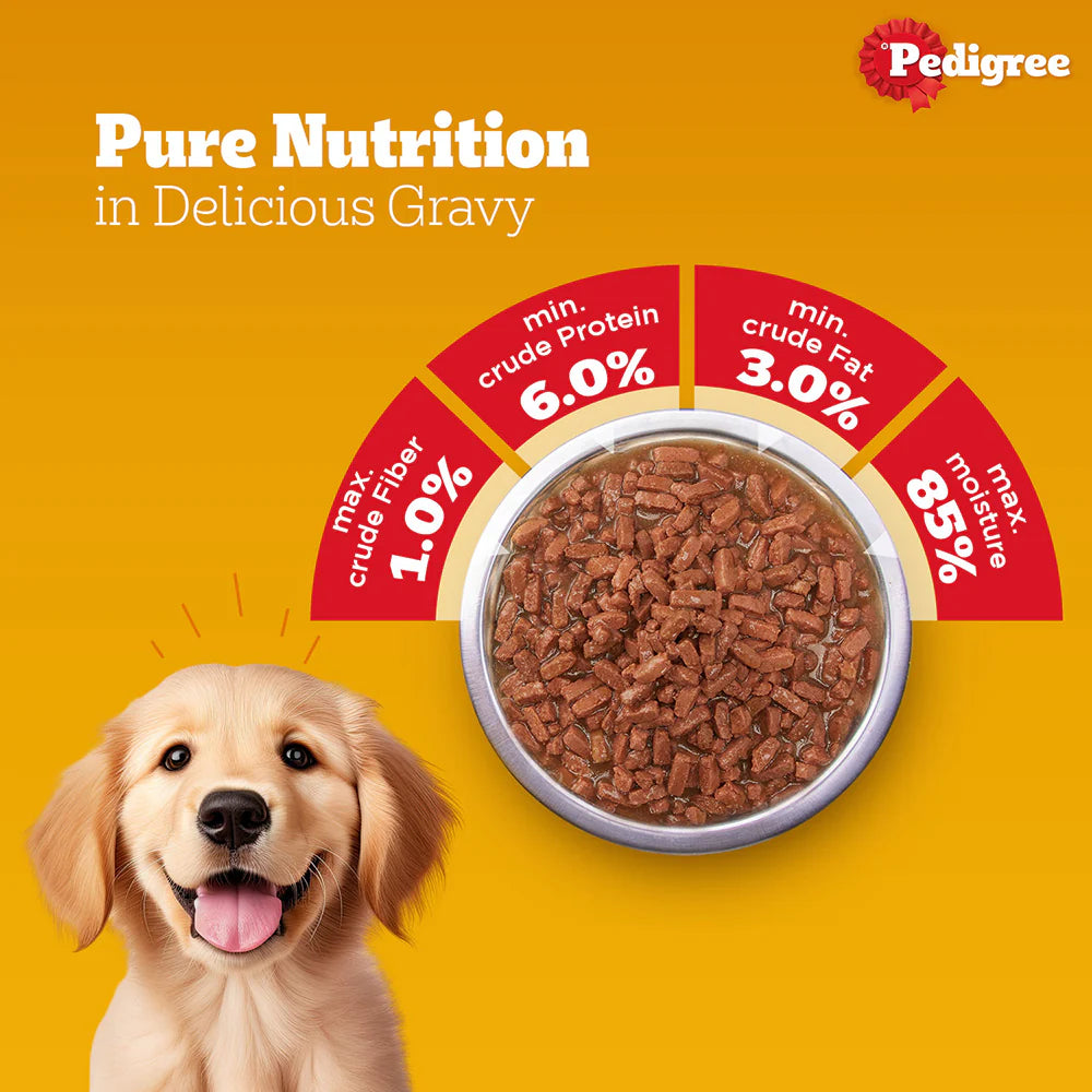 Pedigree Chicken and Liver Chunks in Gravy Puppy Dog Wet Food (70g)