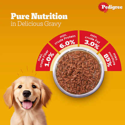 Pedigree Chicken and Liver Chunks in Gravy Puppy Dog Wet Food (70g)