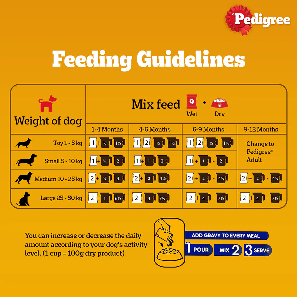 Pedigree Chicken and Liver Chunks in Gravy Puppy Dog Wet Food (70g)