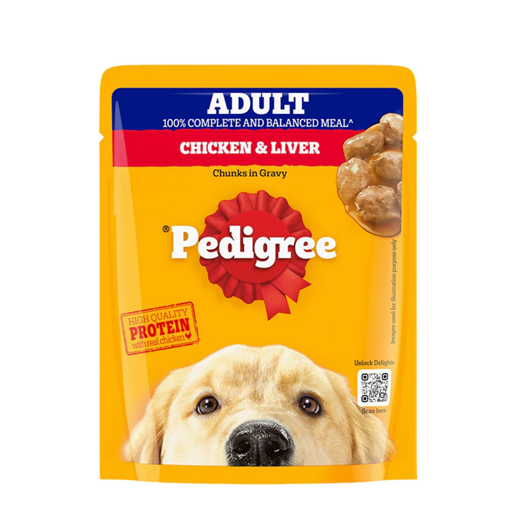 Pedigree Chicken and Liver Chunks in Gravy Adult Dog Wet Food (70g)