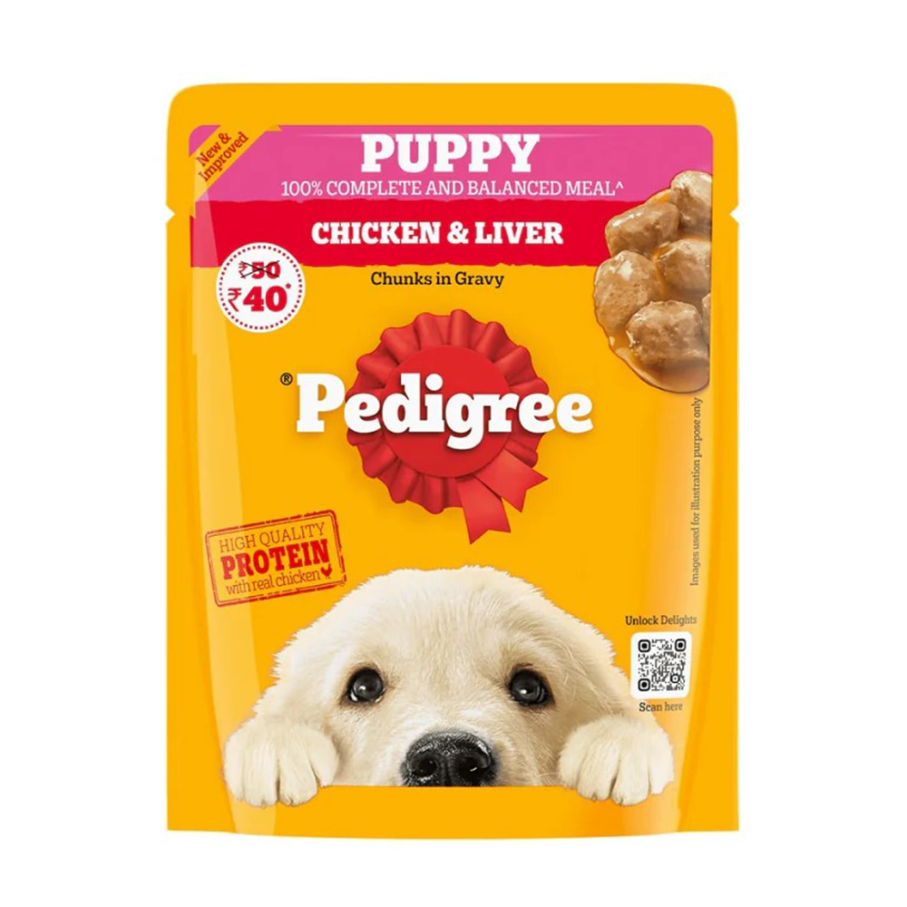 Pedigree Chicken and Liver Chunks in Gravy Puppy Dog Wet Food (70g)